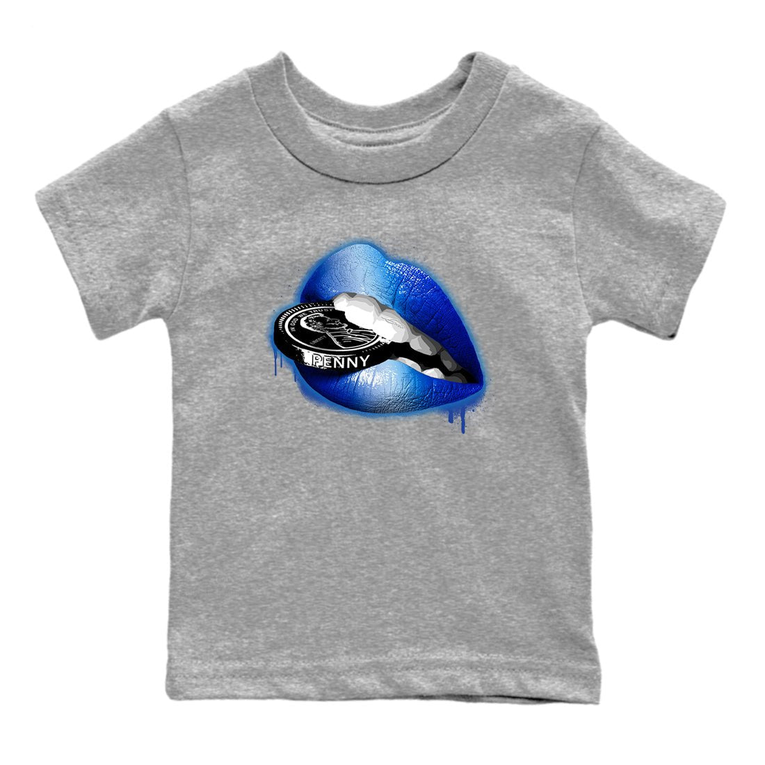 Foams One Royal shirts to match jordans Lips Coin sneaker match tees Air Foamposite One Royal match shoes to clothes SNRT Sneaker Tees Youth Baby Heather Grey 2 tee