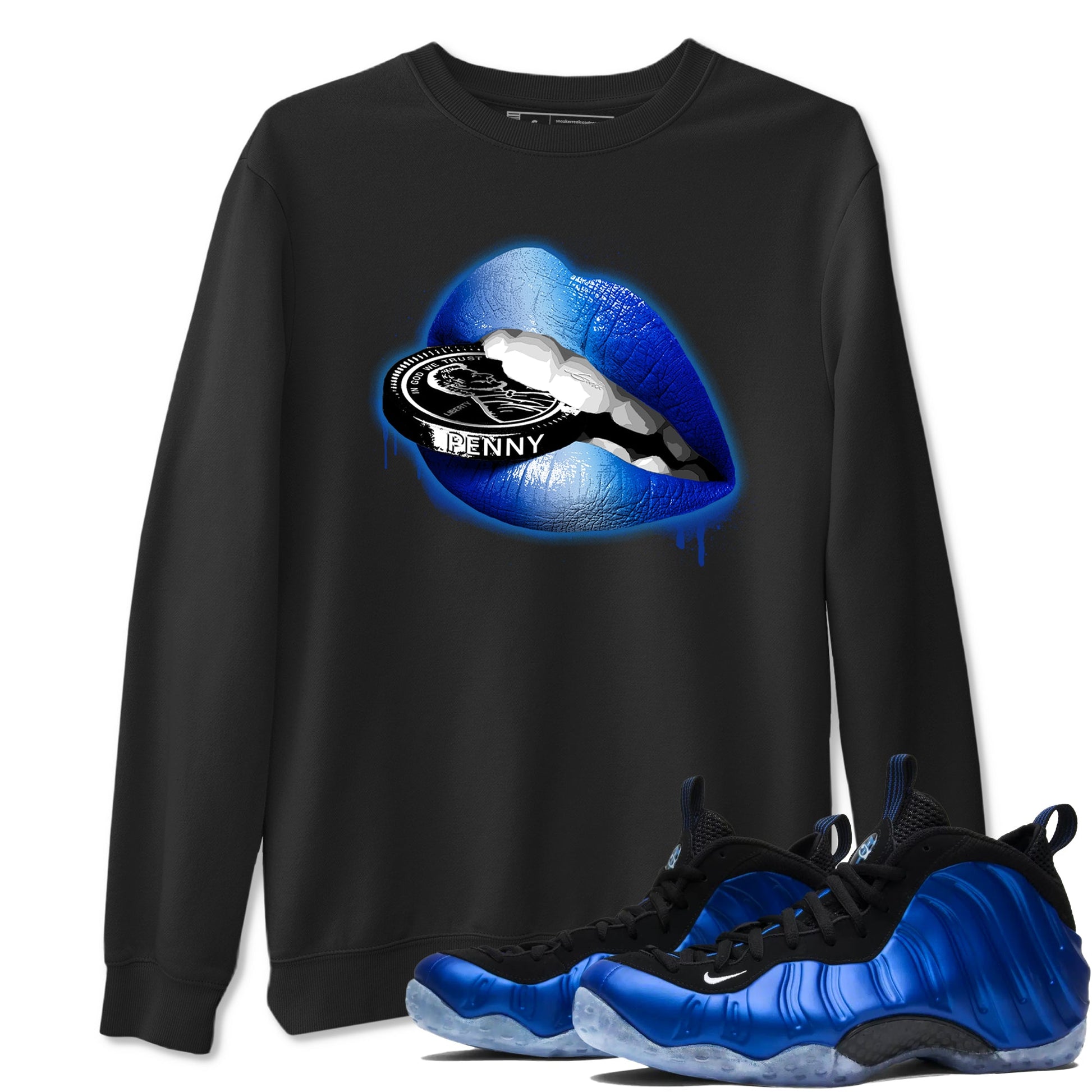 Foams One Royal shirts to match jordans Lips Coin sneaker match tees Air Foamposite One Royal match shoes to clothes SNRT Sneaker Tees unisex cotton Black 1 shirts