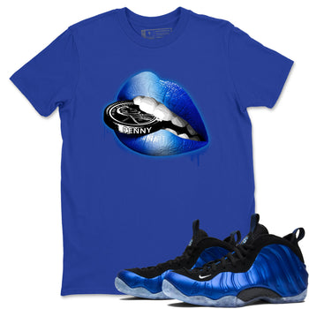 Foams One Royal shirts to match jordans Lips Coin sneaker match tees Air Foamposite One Royal match shoes to clothes SNRT Sneaker Tees unisex cotton Royal Blue 1 shirts