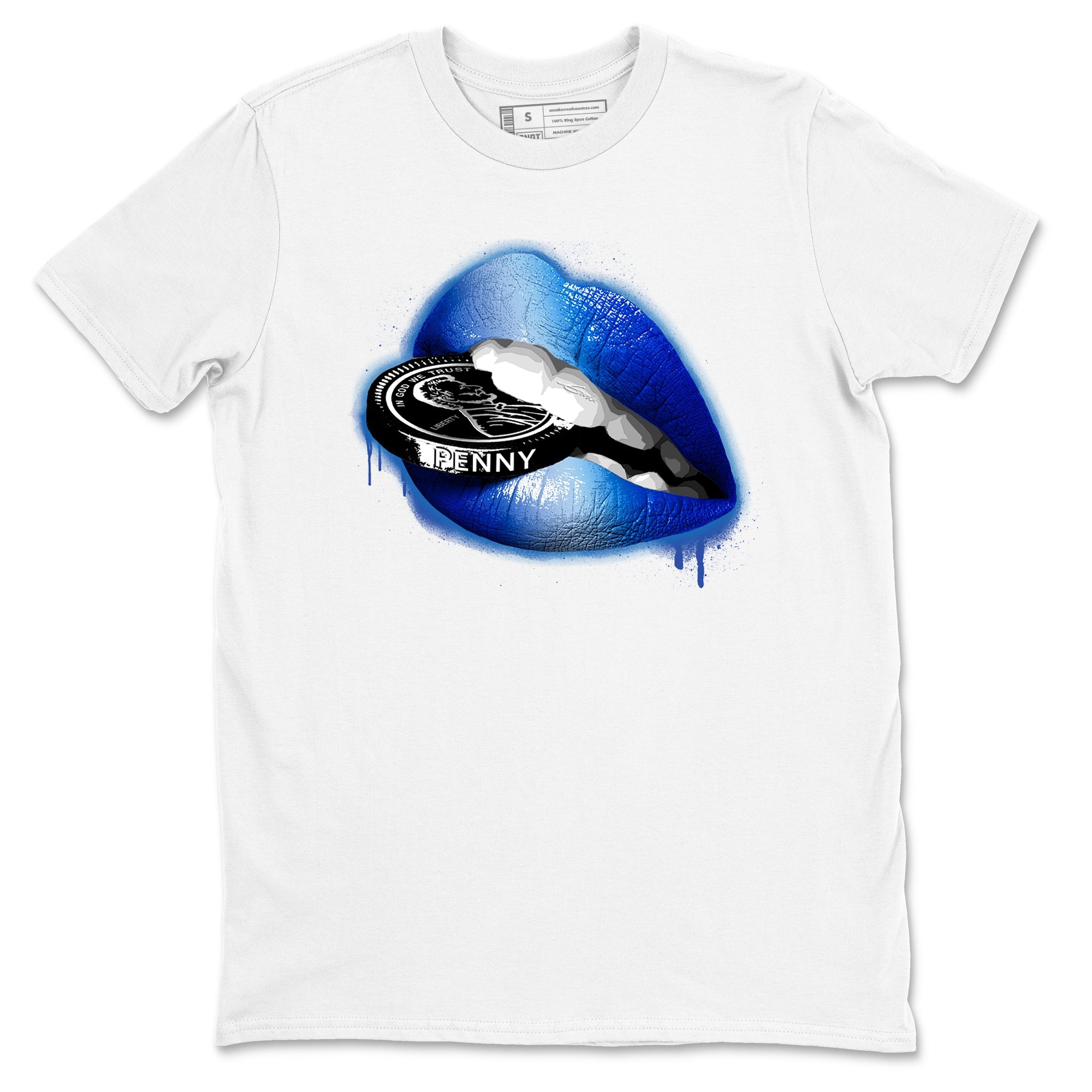 Foams One Royal shirts to match jordans Lips Coin sneaker match tees Air Foamposite One Royal match shoes to clothes SNRT Sneaker Tees unisex cotton White 2 shirts