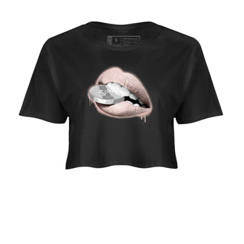 11s Legend Pink shirts to match jordans Lips Coin sneaker match tees Air Jordan 11 Legend Pink SNRT Sneaker Tees streetwear brand Black 2 crop tee