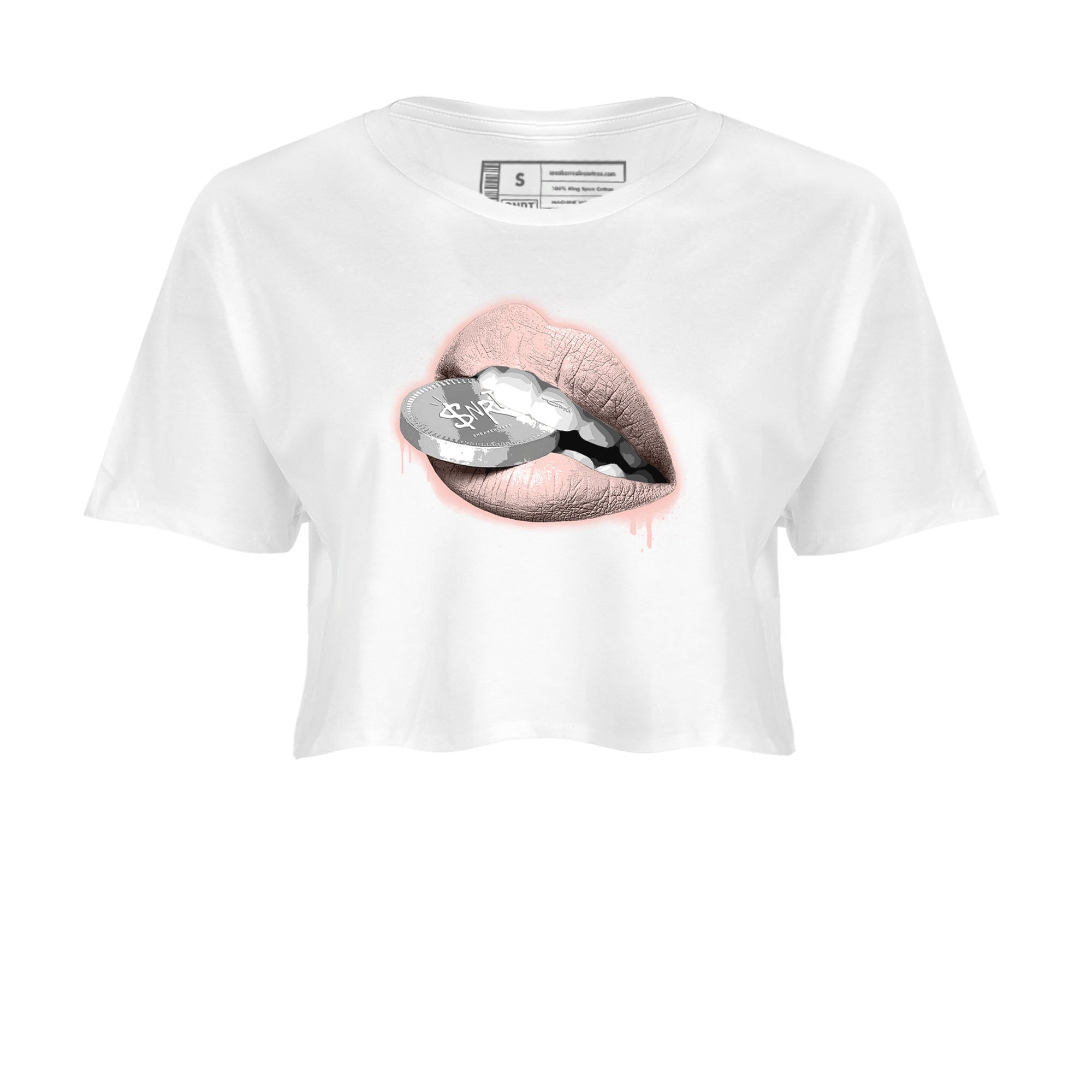 11s Legend Pink shirts to match jordans Lips Coin sneaker match tees Air Jordan 11 Legend Pink SNRT Sneaker Tees streetwear brand White 2 crop tee