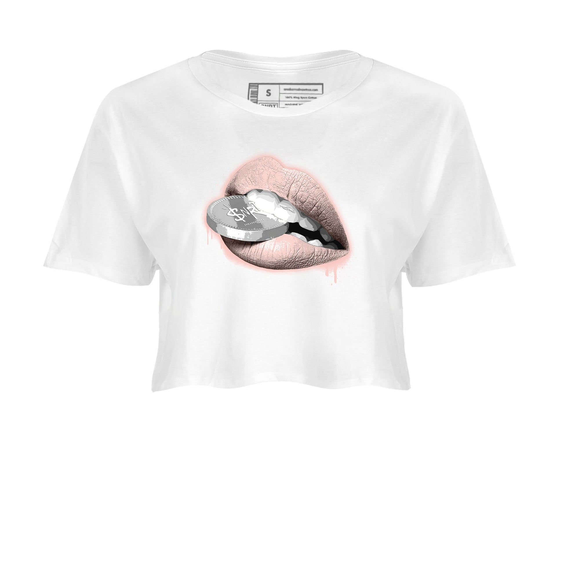 11s Legend Pink shirts to match jordans Lips Coin sneaker match tees Air Jordan 11 Legend Pink SNRT Sneaker Tees streetwear brand White 2 crop tee