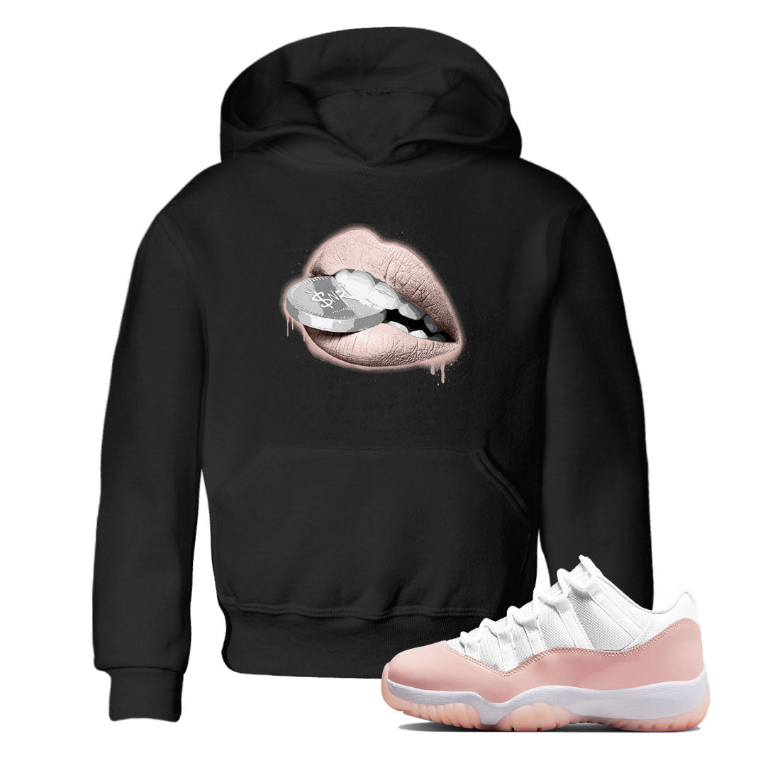 11s Legend Pink shirts to match jordans Lips Coin sneaker match tees Air Jordan 11 Legend Pink SNRT Sneaker Tees streetwear brand Baby and Youth Black 1 cotton tee