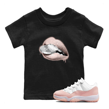 11s Legend Pink shirts to match jordans Lips Coin sneaker match tees Air Jordan 11 Legend Pink SNRT Sneaker Tees streetwear brand Baby and Youth Black 1 cotton tee