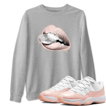 11s Legend Pink shirts to match jordans Lips Coin sneaker match tees Air Jordan 11 Legend Pink SNRT Sneaker Tees streetwear brand Heather Grey 1 unisex cotton tee