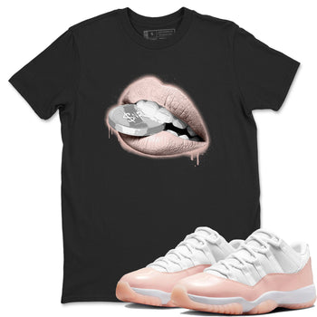 11s Legend Pink shirts to match jordans Lips Coin sneaker match tees Air Jordan 11 Legend Pink SNRT Sneaker Tees streetwear brand Black 1 unisex cotton tee