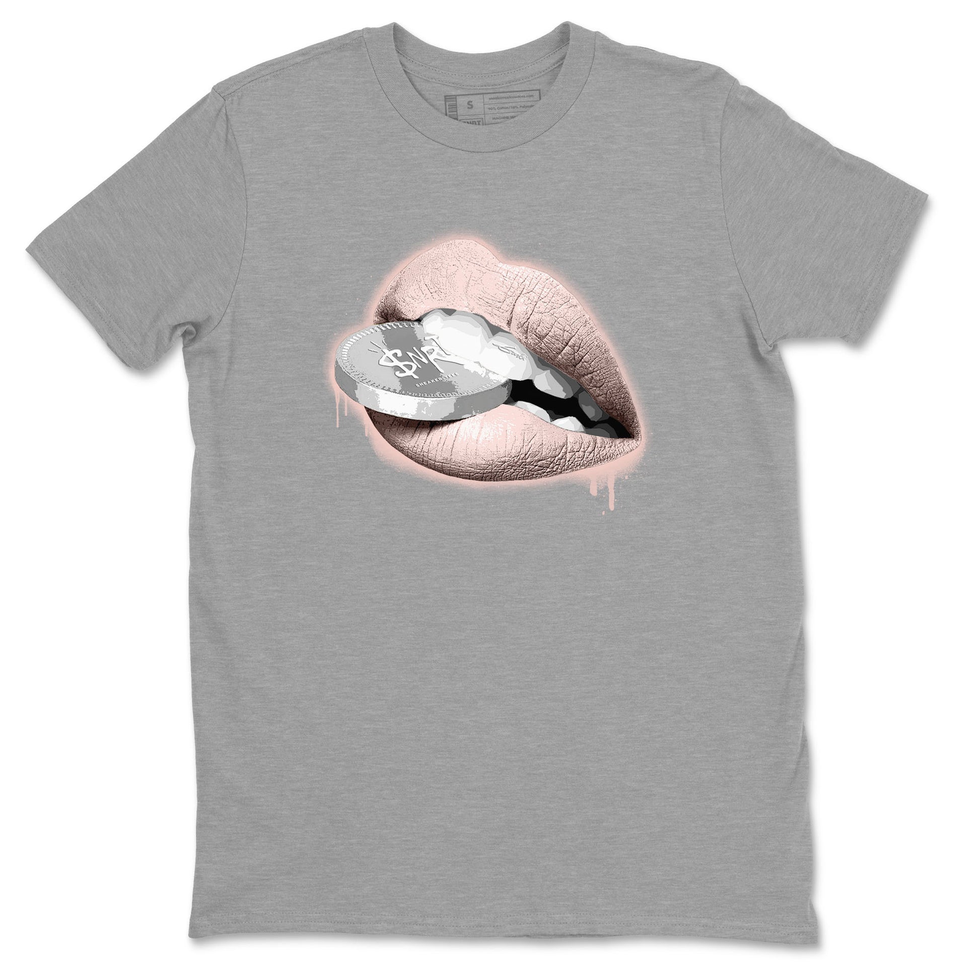 11s Legend Pink shirts to match jordans Lips Coin sneaker match tees Air Jordan 11 Legend Pink SNRT Sneaker Tees streetwear brand Heather Grey 2 unisex cotton tee