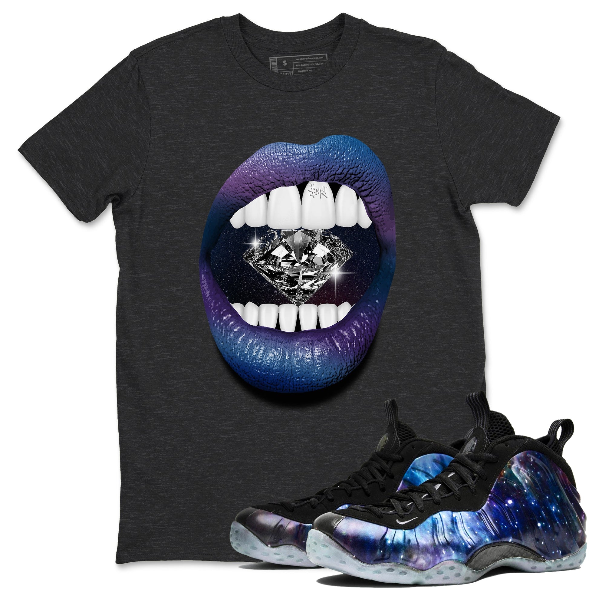 Air Foamposite One Galaxy Shirts To Match Jordans Lips Diamond Sneaker Shirts Air Foamposite 1 Galaxy SNRT Sneaker Release Tees Unisex Cotton Crew Neck Charcoal Heather 1 crew neck shirts