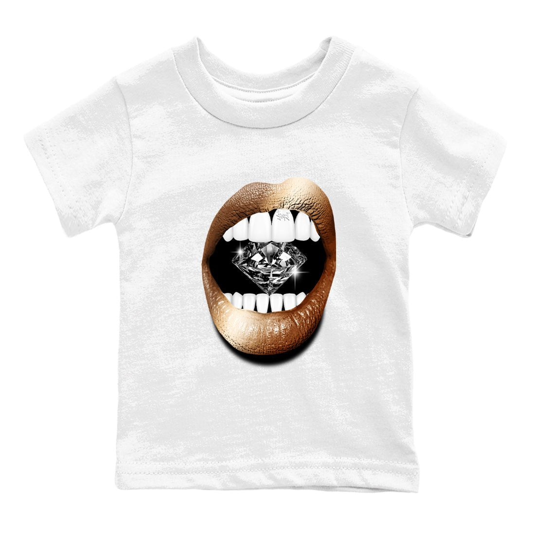 Foams One Metallic Copper shirts to match jordans Lips Diamond sneaker match tees Air Foamposite One Metallic Copper match shoes to clothes SNRT Sneaker Tees Youth Baby White 2 tee