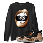 Foams One Metallic Copper shirts to match jordans Lips Diamond sneaker match tees Air Foamposite One Metallic Copper match shoes to clothes SNRT Sneaker Tees unisex cotton Black 1 shirts