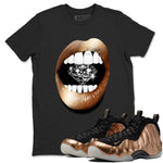 Foams One Metallic Copper shirts to match jordans Lips Diamond sneaker match tees Air Foamposite One Metallic Copper match shoes to clothes SNRT Sneaker Tees unisex cotton Black 1 shirts