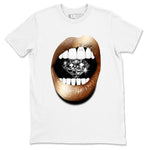 Foams One Metallic Copper shirts to match jordans Lips Diamond sneaker match tees Air Foamposite One Metallic Copper match shoes to clothes SNRT Sneaker Tees unisex cotton White 2 shirts