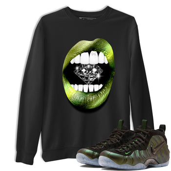 Best Christmas gifts for sneakerheads - Sneaker Tees To Match Air Foamposite One Pine Green Sneakers – Lips Diamond Tee Black 1