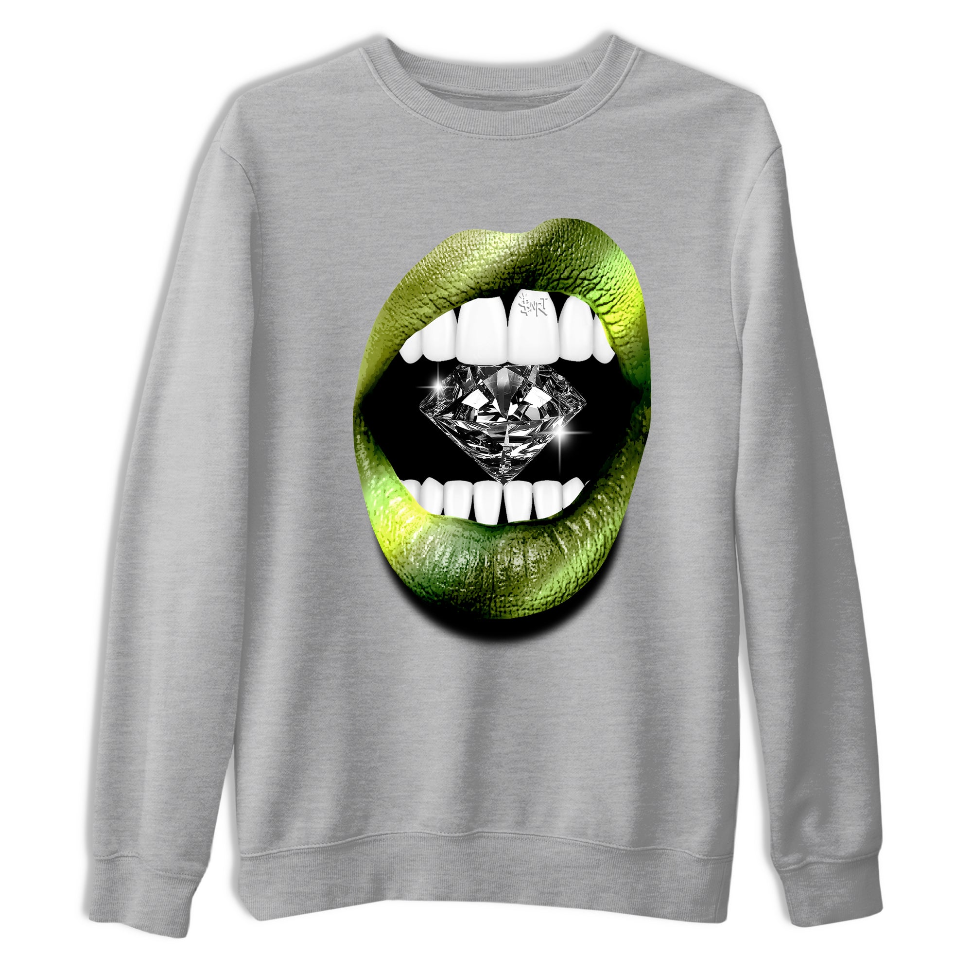 Best Christmas gifts for sneakerheads - Sneaker Tees To Match Air Foamposite One Pine Green Sneakers – Lips Diamond Tee Heather Grey 2