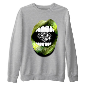 Best Christmas gifts for sneakerheads - Sneaker Tees To Match Air Foamposite One Pine Green Sneakers – Lips Diamond Tee Heather Grey 2