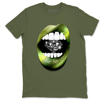Best Christmas gifts for sneakerheads - Sneaker Tees To Match Air Foamposite One Pine Green Sneakers – Lips Diamond Tee Military Green 2
