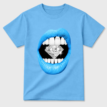 Best Sneakerfit Graphic Tee. Graphic Outfits. Sneaker Tees To Match Air Foamposite Pro University Blue Sneakers – Lips Diamond Tee Carolina Blue 2