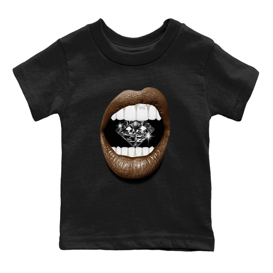 1s Mocha shirts to match jordans Lips Diamond sneaker match tees Air Jordan 1 Mocha SNRT Sneaker Release Tees Youth Baby Black 2 crew neck shirts