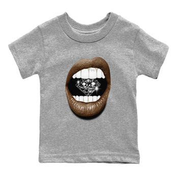 1s Mocha shirts to match jordans Lips Diamond sneaker match tees Air Jordan 1 Mocha SNRT Sneaker Release Tees Youth Baby Heather Grey 2 crew neck shirts