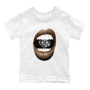 1s Mocha shirts to match jordans Lips Diamond sneaker match tees Air Jordan 1 Mocha SNRT Sneaker Release Tees Youth Baby White 2 crew neck shirts