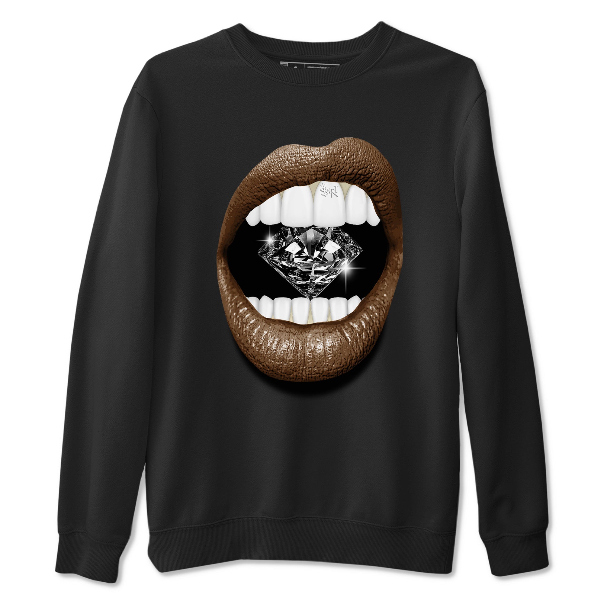 1s Mocha shirts to match jordans Lips Diamond sneaker match tees Air Jordan 1 Mocha SNRT Sneaker Release Tees unisex cotton Black 2 crew neck shirts