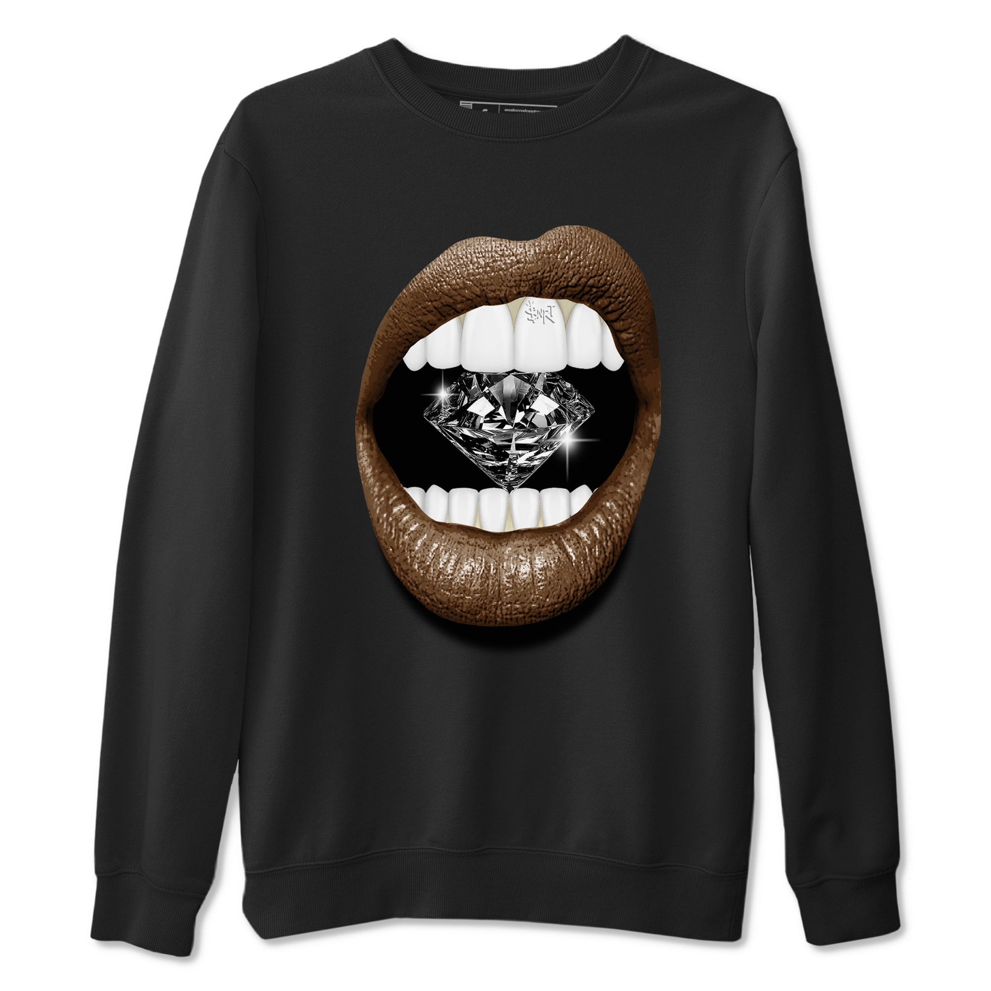 1s Mocha shirts to match jordans Lips Diamond sneaker match tees Air Jordan 1 Mocha SNRT Sneaker Release Tees unisex cotton Black 2 crew neck shirts