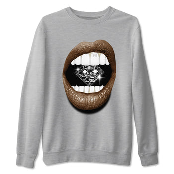 1s Mocha shirts to match jordans Lips Diamond sneaker match tees Air Jordan 1 Mocha SNRT Sneaker Release Tees unisex cotton Heather Grey 2 crew neck shirts