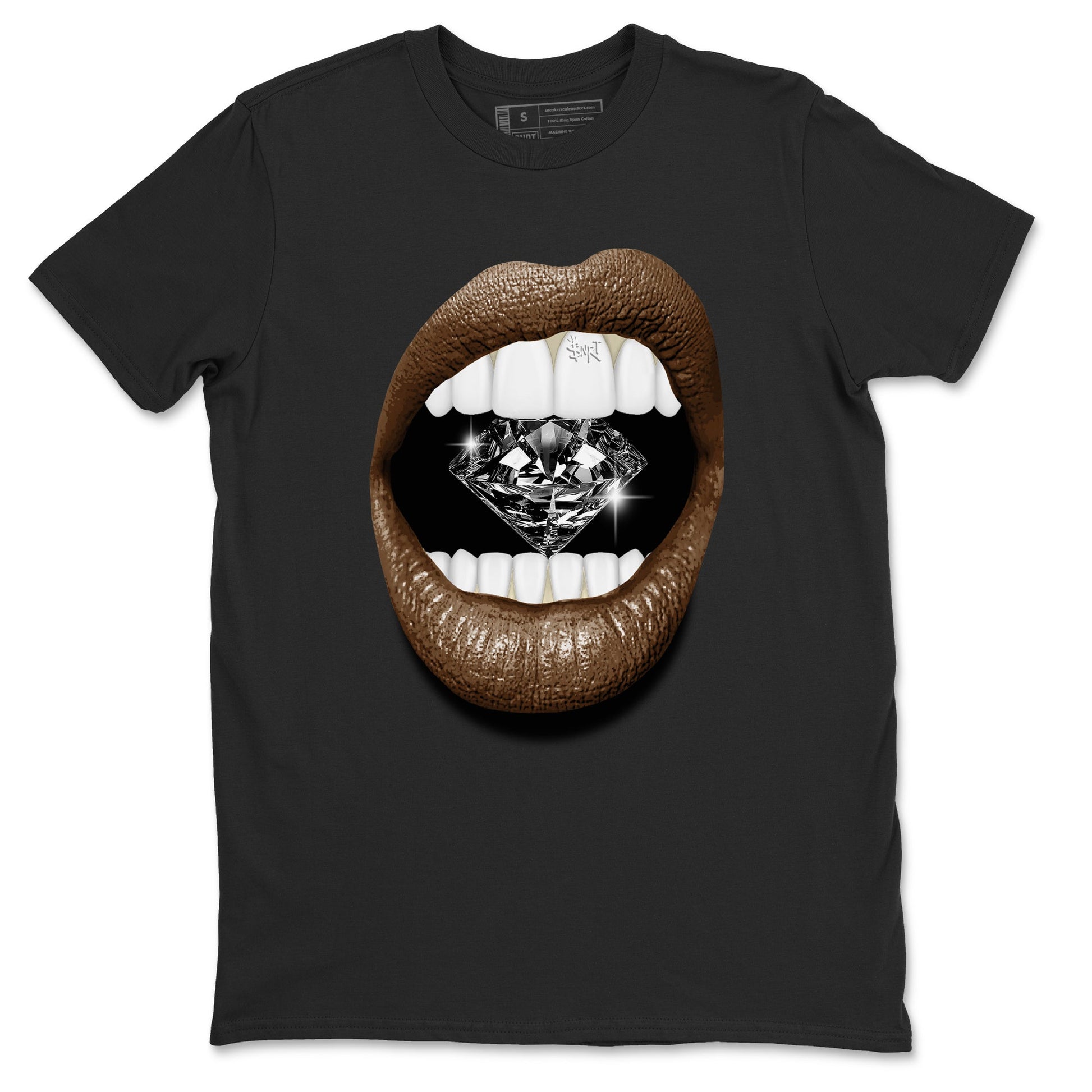 1s Mocha shirts to match jordans Lips Diamond sneaker match tees Air Jordan 1 Mocha SNRT Sneaker Release Tees unisex cotton Black 2 crew neck shirts