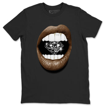 1s Mocha shirts to match jordans Lips Diamond sneaker match tees Air Jordan 1 Mocha SNRT Sneaker Release Tees unisex cotton Black 2 crew neck shirts