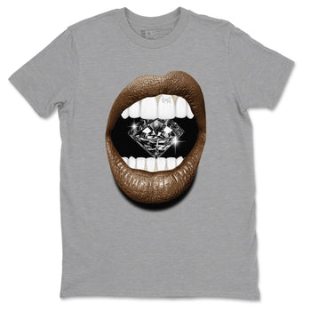 1s Mocha shirts to match jordans Lips Diamond sneaker match tees Air Jordan 1 Mocha SNRT Sneaker Release Tees unisex cotton Heather Grey 2 crew neck shirts