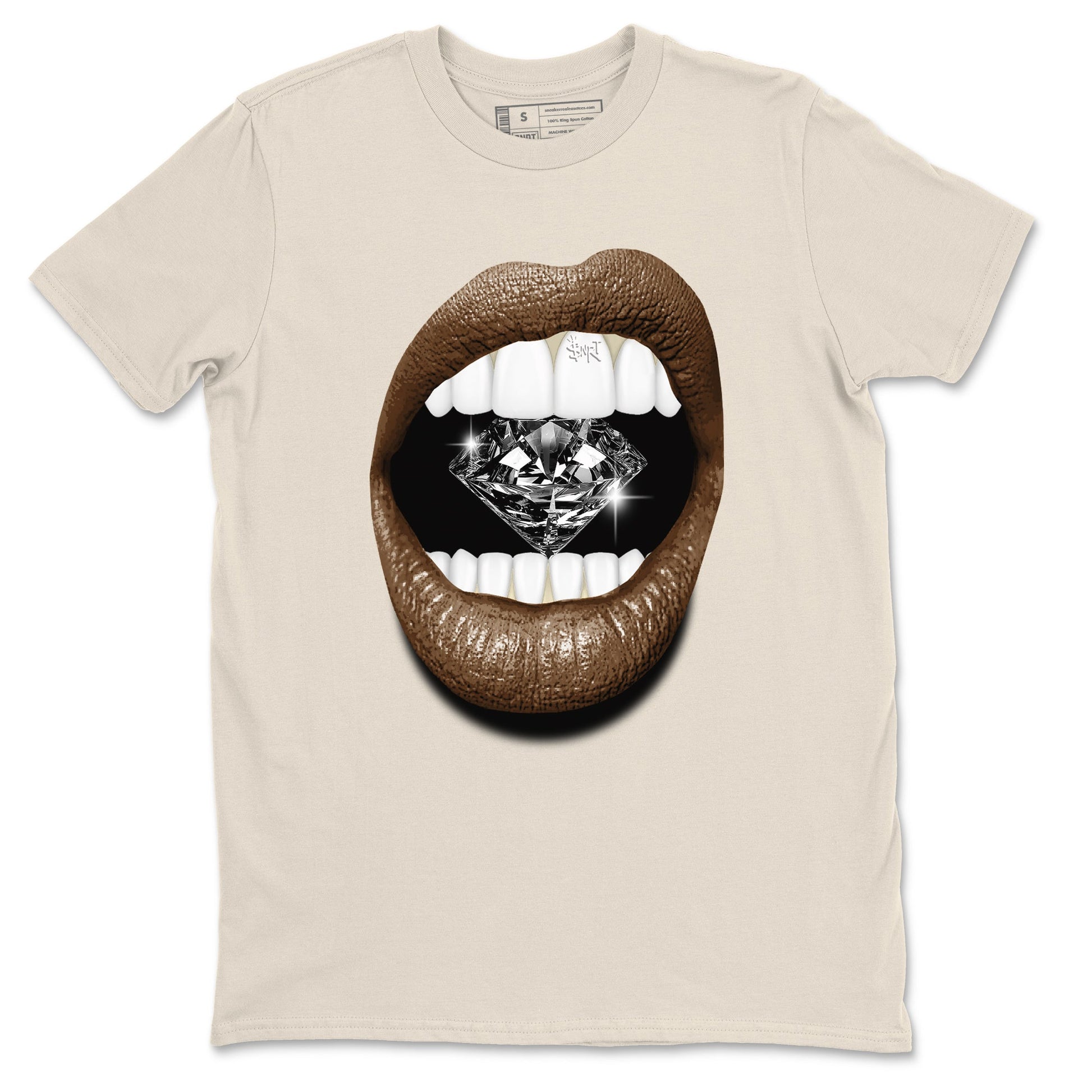 1s Mocha shirts to match jordans Lips Diamond sneaker match tees Air Jordan 1 Mocha SNRT Sneaker Release Tees unisex cotton Natural 2 crew neck shirts