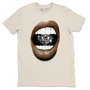 1s Mocha shirts to match jordans Lips Diamond sneaker match tees Air Jordan 1 Mocha SNRT Sneaker Release Tees unisex cotton Natural 2 crew neck shirts