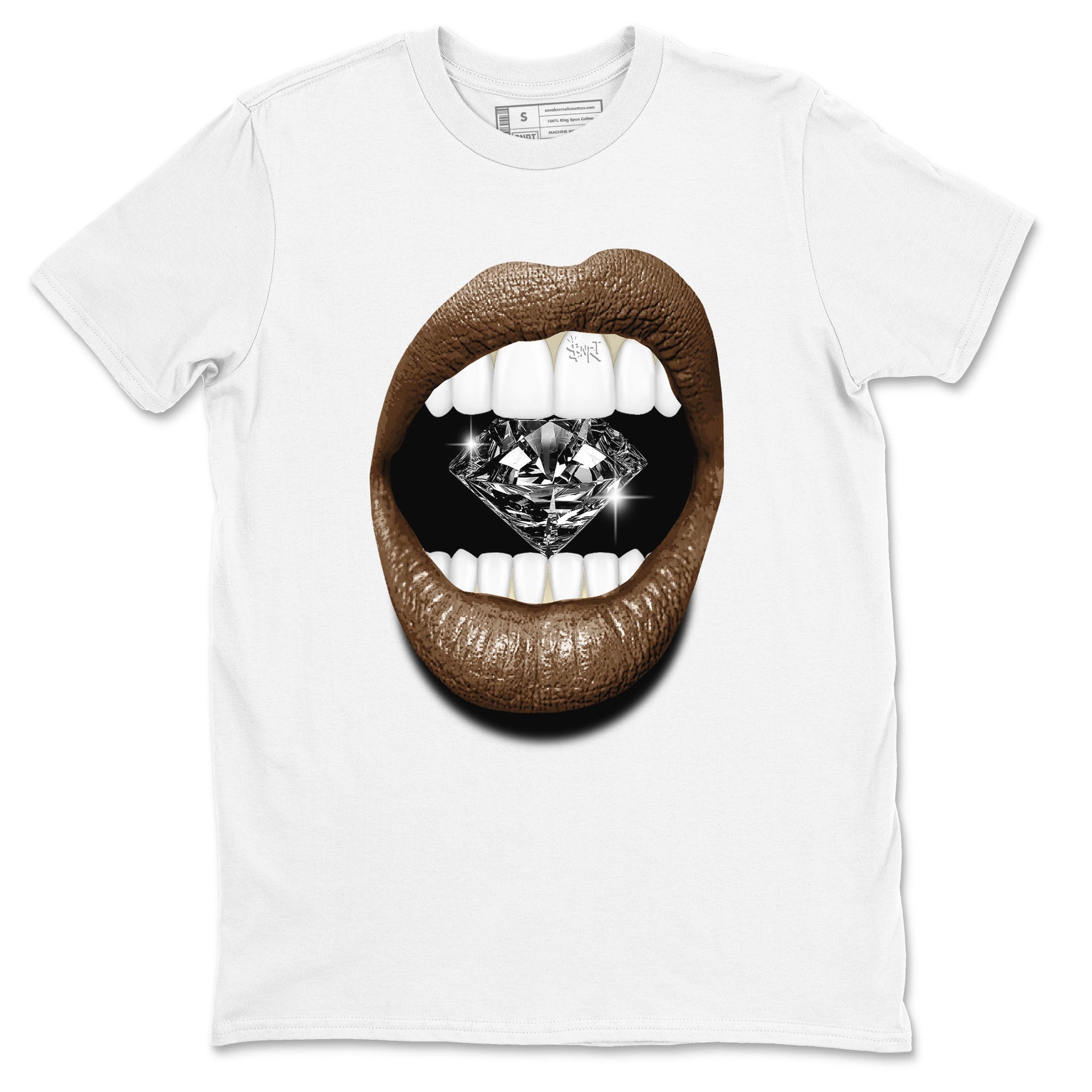 1s Mocha shirts to match jordans Lips Diamond sneaker match tees Air Jordan 1 Mocha SNRT Sneaker Release Tees unisex cotton White 2 crew neck shirts