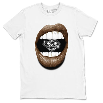 1s Mocha shirts to match jordans Lips Diamond sneaker match tees Air Jordan 1 Mocha SNRT Sneaker Release Tees unisex cotton White 2 crew neck shirts