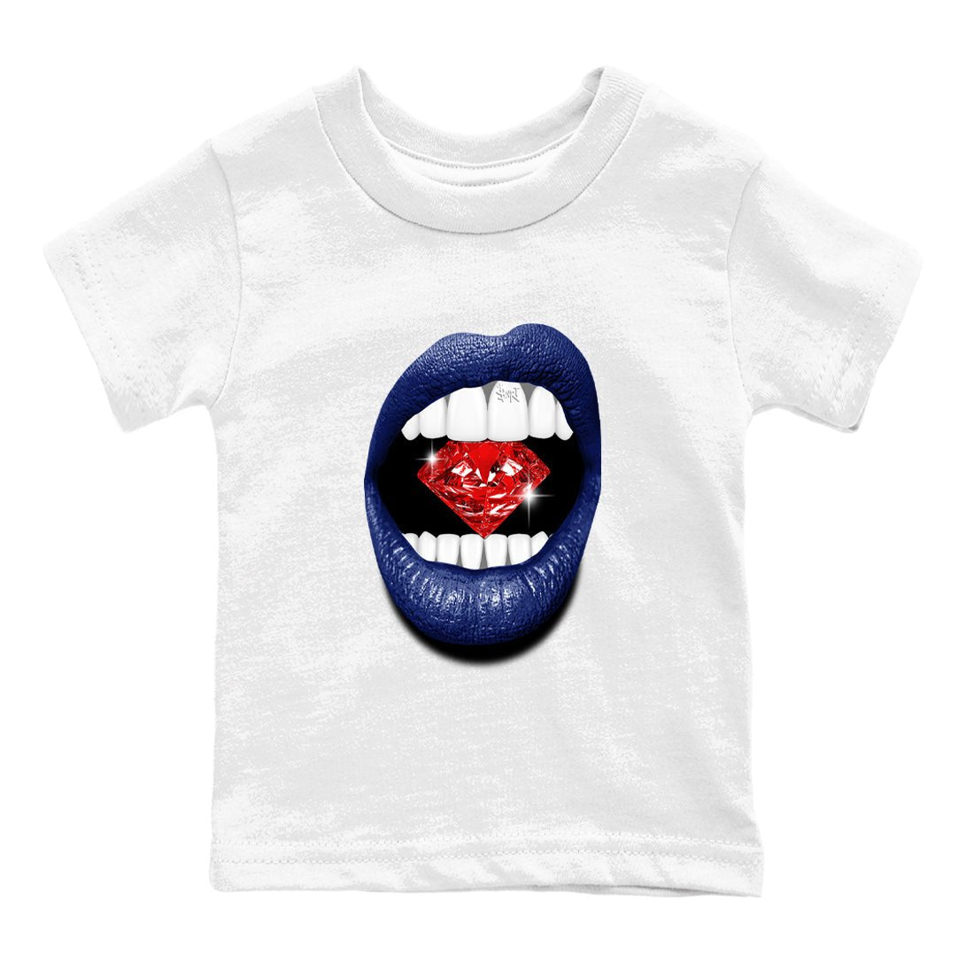 1s Rare Air shirts to match jordans Lips Diamond sneaker match tees Air Jordan 1 High OG Rare Air Deep Royal Blue match shoes to clothes SNRT Sneaker Tees Youth Baby White 2 tee