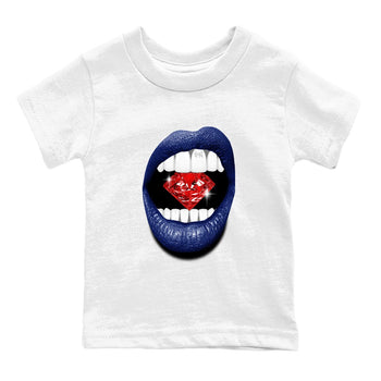 1s Rare Air shirts to match jordans Lips Diamond sneaker match tees Air Jordan 1 High OG Rare Air Deep Royal Blue match shoes to clothes SNRT Sneaker Tees Youth Baby White 2 tee