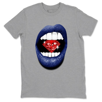 1s Rare Air shirts to match jordans Lips Diamond sneaker match tees Air Jordan 1 High OG Rare Air Deep Royal Blue match shoes to clothes SNRT Sneaker Tees unisex cotton Heather Grey 2 shirts