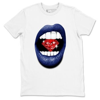 1s Rare Air shirts to match jordans Lips Diamond sneaker match tees Air Jordan 1 High OG Rare Air Deep Royal Blue match shoes to clothes SNRT Sneaker Tees unisex cotton White 2 shirts