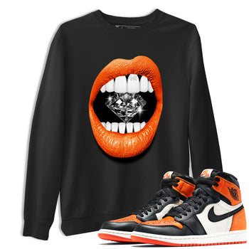 Sneaker match tees – Streetwear Graphic Tees Air Jordan 1 Shattered Backboard Sneakers – Lips Diamond Graphic Tee Black 1