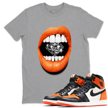Sneaker match tees – Streetwear Graphic Tees Air Jordan 1 Shattered Backboard Sneakers – Lips Diamond Graphic Tee Heather Grey 1