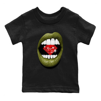 Jordan 1 Olive t shirts to match sneakers Lips Diamond sneaker match tees Air Jordan 1 Low x Travis Scott Reverse Olive tee SNRT Sneaker Tees Youth Baby Black 2 tee
