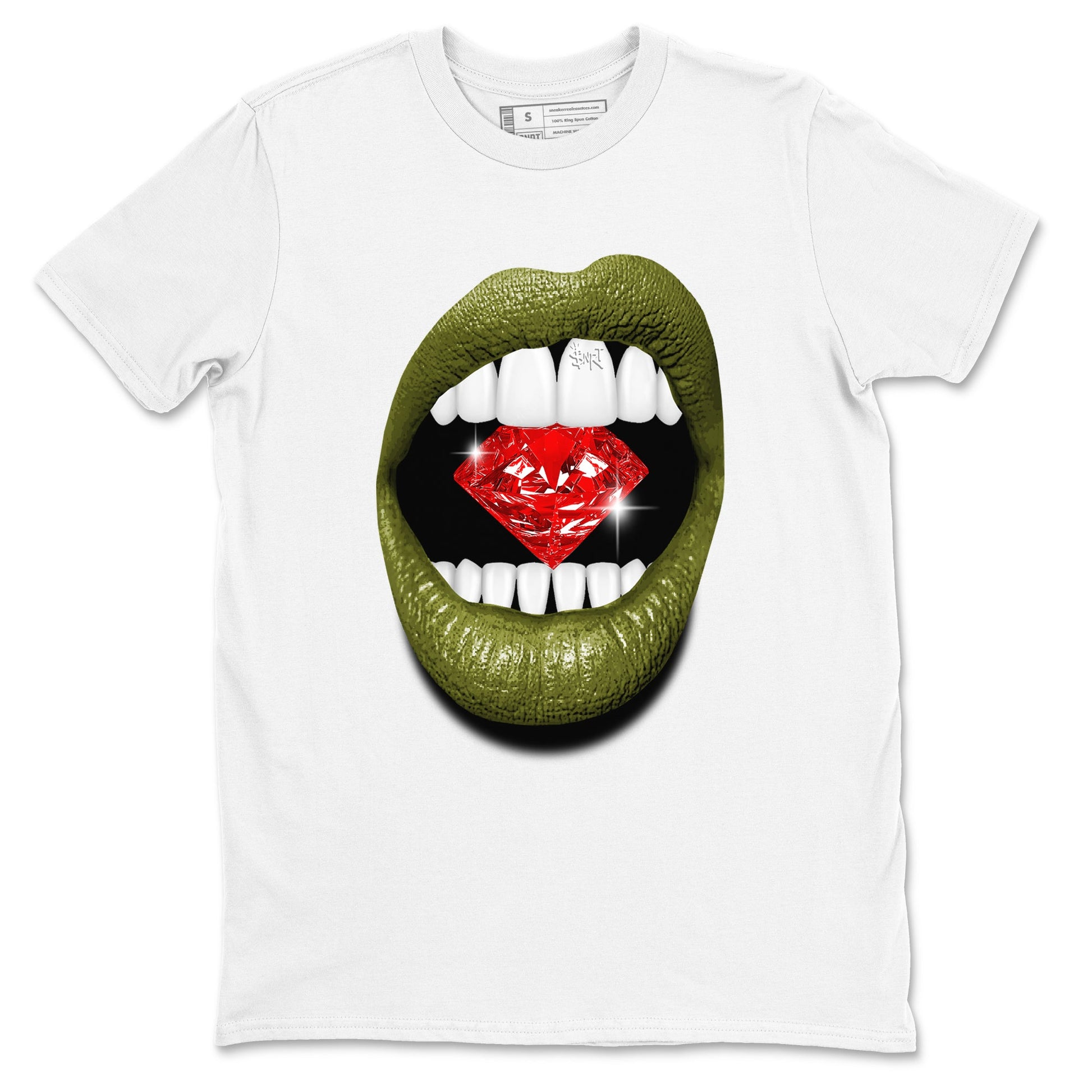 Jordan 1 Olive t shirts to match sneakers Lips Diamond sneaker match tees Air Jordan 1 Low x Travis Scott Reverse Olive tee SNRT Sneaker Tees unisex cotton White 2 shirts