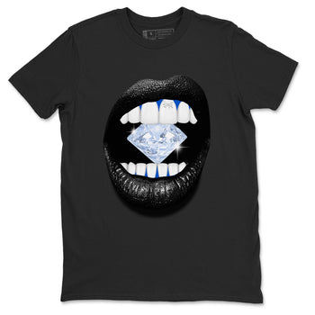 11s Black and Varsity Royal shirt to match jordans Lips Diamond sneaker tees AJ11 Black and Varsity Royal SNRT sneaker Release Tees unisex cotton Black 2 crew neck shirt