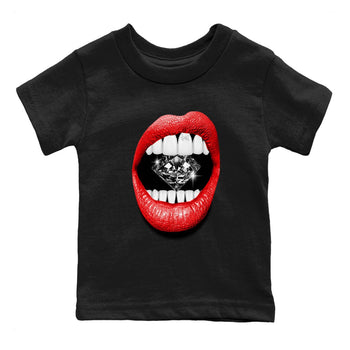 11s Bred Velvet shirts to match jordans Lips Diamond sneaker match tees Air Jordan 11 Bred Velvet match shoes to clothes SNRT Sneaker Tees Youth Baby Black 2 tee