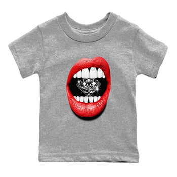 11s Bred Velvet shirts to match jordans Lips Diamond sneaker match tees Air Jordan 11 Bred Velvet match shoes to clothes SNRT Sneaker Tees Youth Baby Heather Grey 2 tee