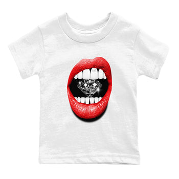 11s Bred Velvet shirts to match jordans Lips Diamond sneaker match tees Air Jordan 11 Bred Velvet match shoes to clothes SNRT Sneaker Tees Youth Baby White 2 tee
