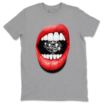 11s Bred Velvet shirts to match jordans Lips Diamond sneaker match tees Air Jordan 11 Bred Velvet match shoes to clothes SNRT Sneaker Tees unisex cotton Heather Grey 2 shirts