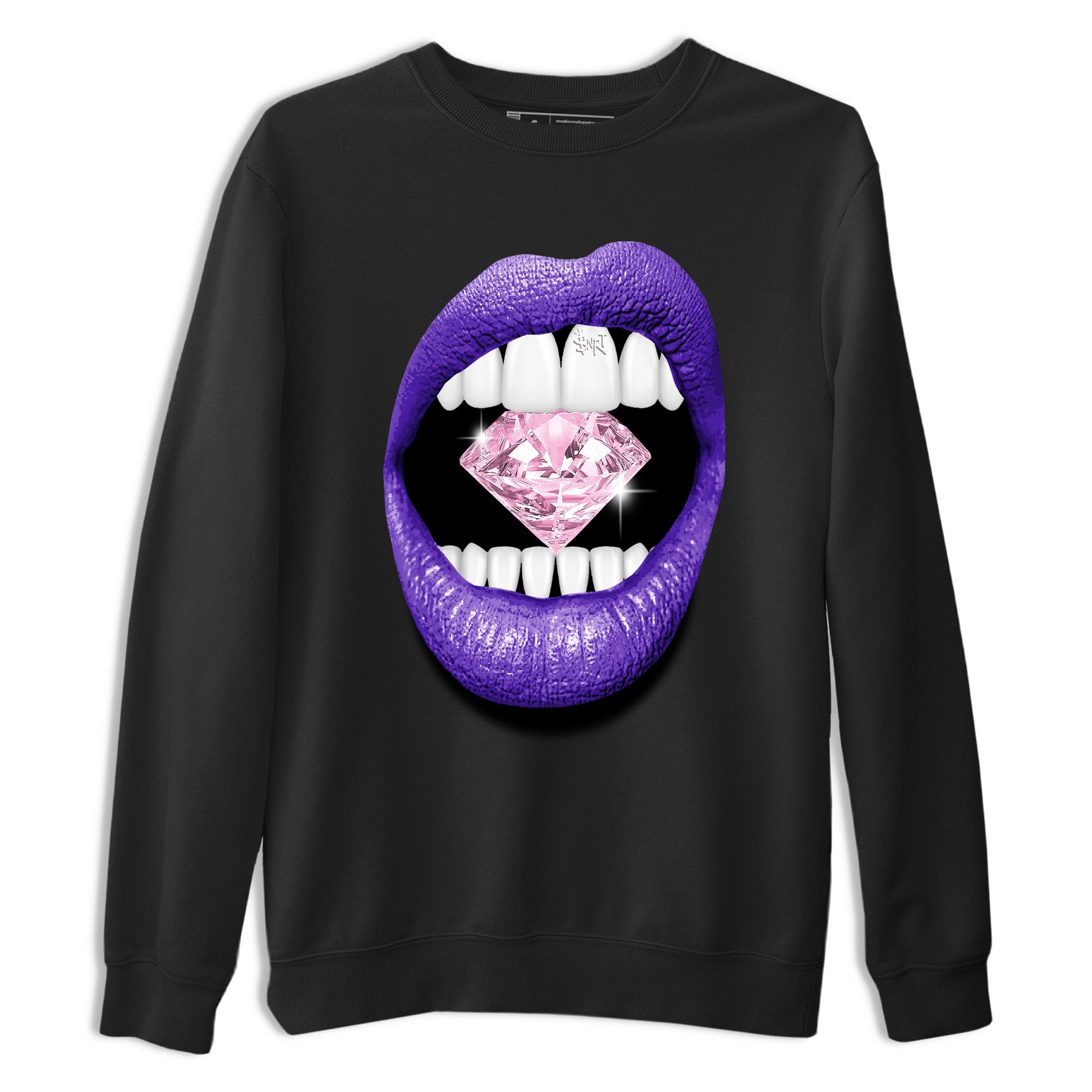 Sneaker match tees – Sneaker Tees To Match Air Jordan 11 Canyon Purple Shoes – Lips Diamond Tee Black 2