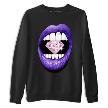 Sneaker match tees – Sneaker Tees To Match Air Jordan 11 Canyon Purple Shoes – Lips Diamond Tee Black 2